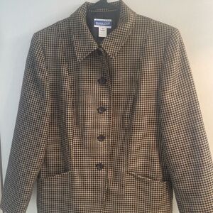 Vintage Pendleton USA Herringbone Blazer Wool Women Blend 12 Jacket